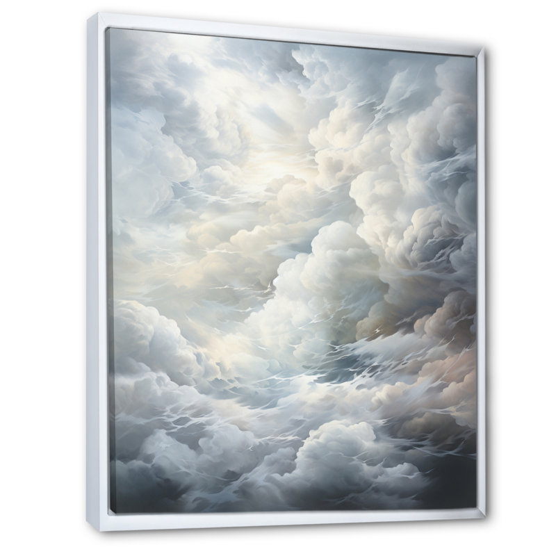 Jahquez Clouds Whispering Clouds II - Clouds, impressions sur toile, 40" H x 30" W, Cadre flottant blanc