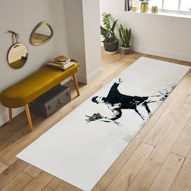 Chic Soft Pile Printed Rug with Minimalist Abstract Design in Earthy Tones for a Sophisticated Accent to Your Living Room or Bedroom Decor