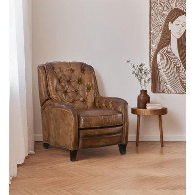 Asla Genuine Leather Recliner by Loon Peak