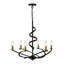 Lustre classique à 6 lumières de style bougie avec détails en fer forgé-1078412452