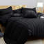 Microfiber Striped Duvet Cover Set with Matching Pillowcases & Fitted Sheet-114247583-114247582