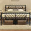 Minimalist Metal Slatted Bed Platform with Arrow Design Headboard-1221195389-1221307251