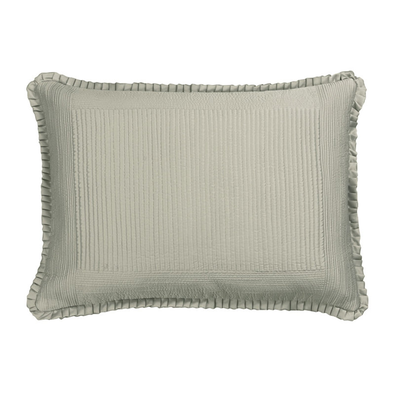 Battersea Ruffled Feather Reversible Throw Pillow, 27'' x 36'', Taupe