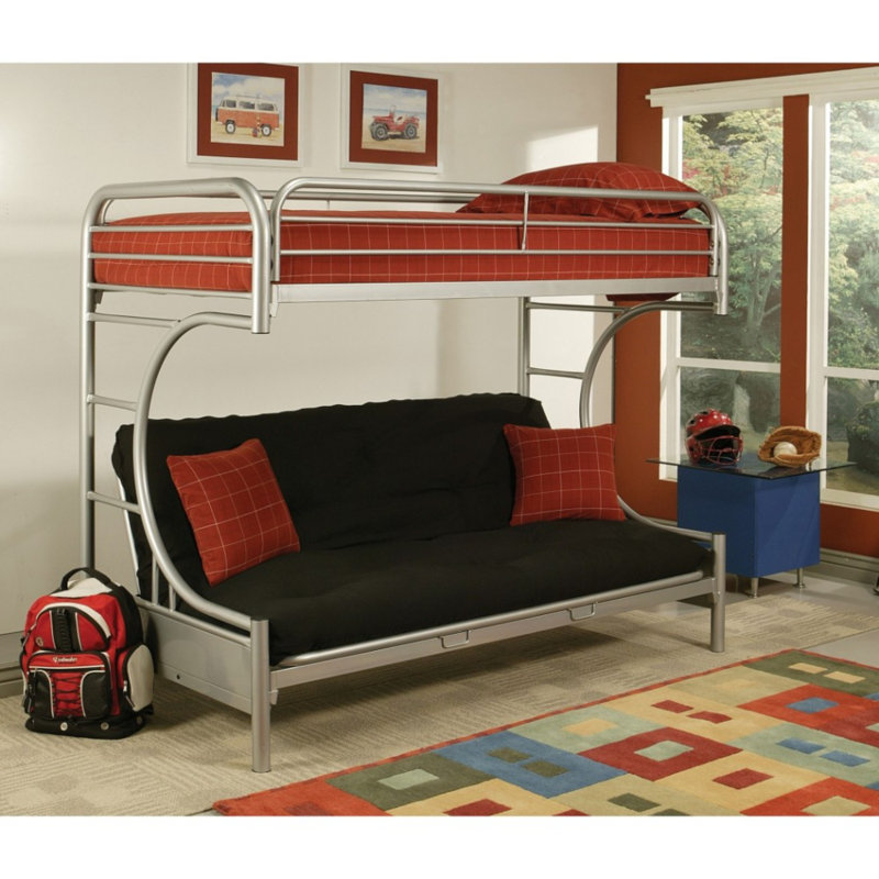 Lit superposé simple au dessus d'un futon Easingwold, Argent
