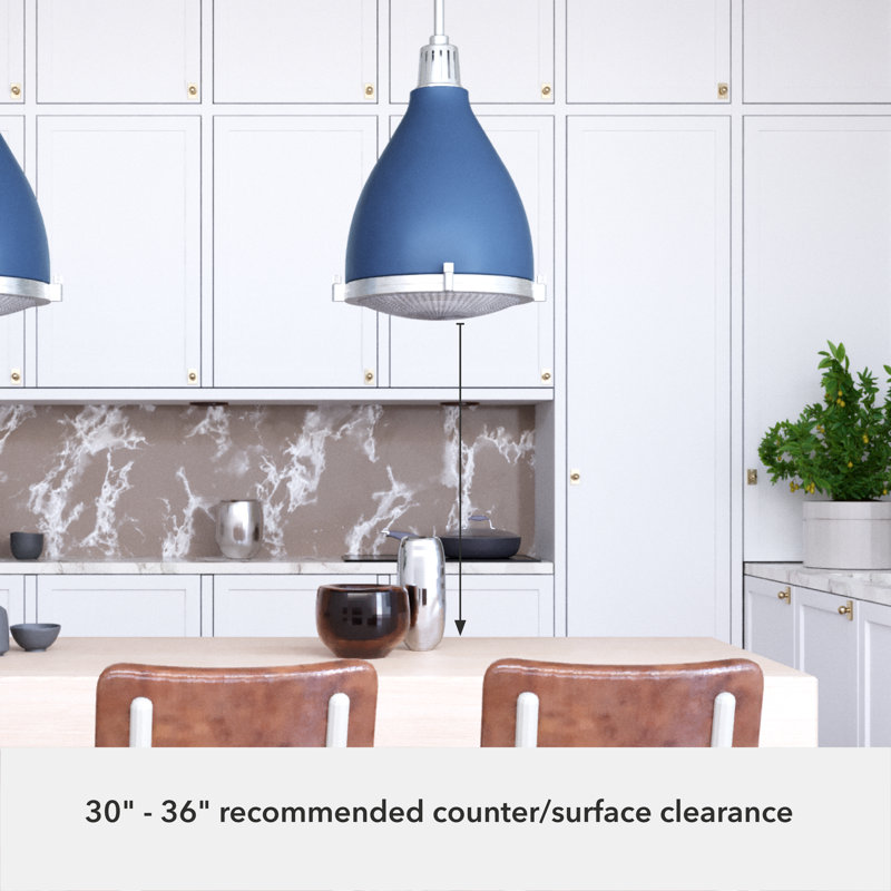 Bluff View 16" Indigo Blue Glass LED Pendant Light
