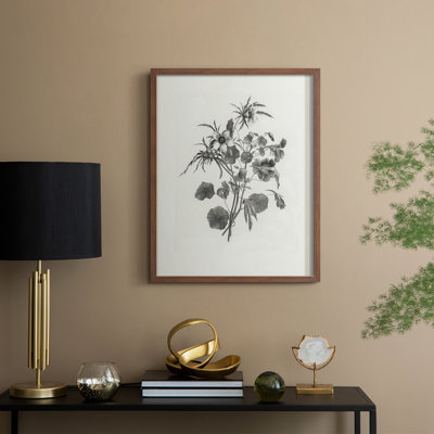 Reproduction florale vintage encadrée «CEC XXXVI» - bois massif