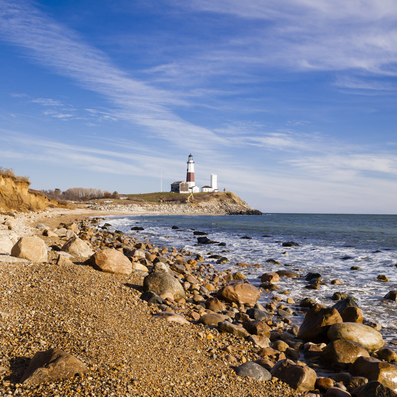 Lighthouse At Montauk Point - Wrapped Canvas Print, 91cm H x 91cm W x 3.8cm D