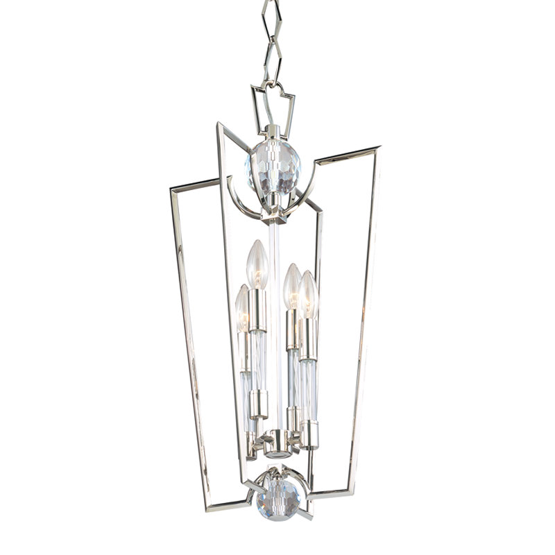Waterloo 4 - Light Glass Chandelier, 33.5" H x 17.25" W x 17.25" D