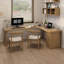 Bureaux en bois massif en L de couleur bois-107209659-107209657