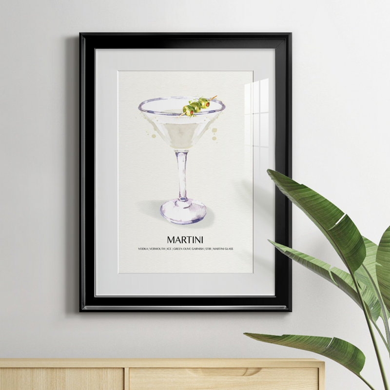 " Martini " Painting Print, Black, 22.5" H x 30.5" W x 1.5" D