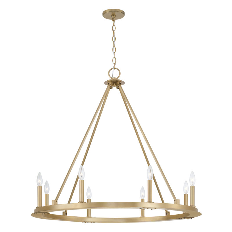 Lustre en roue de chariot à intensité variable 8 lumières Pearson