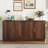 4 - Door Sideboard Buffet Cabinet With Adjustable Shelves & Arched Doors,  65'' Minimalist Credenza For Living Room Kitchen Dining Room-1110606890