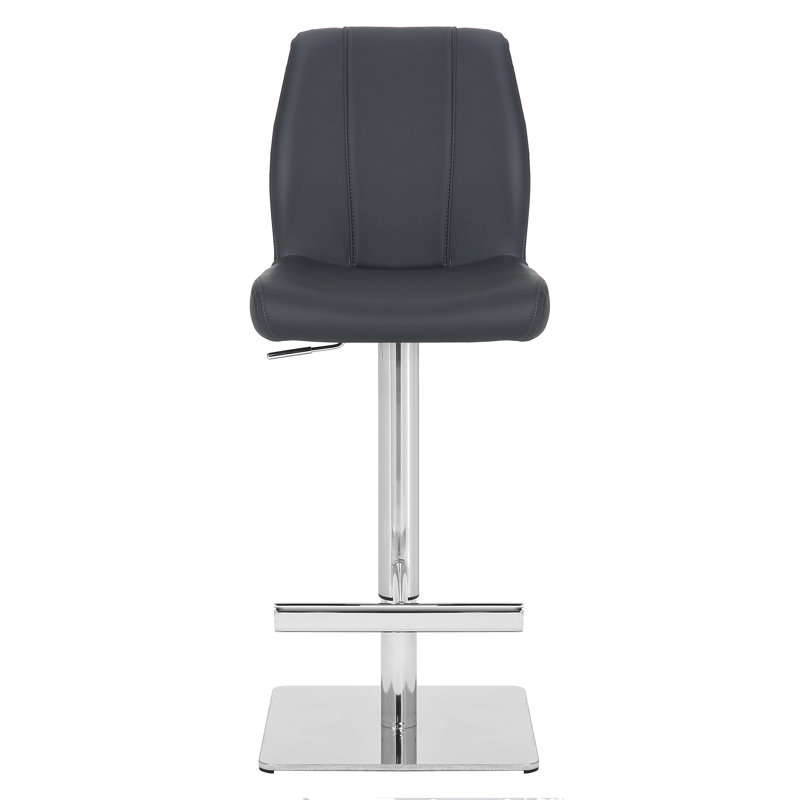 Batista Swivel Upholstered Adjustable Height Counter Stool with Metal Frame, Grey Charcoal