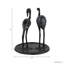Héron décoratif en métal, sculpture d'oiseau, pour la décoration de table - Objet décoratif moderne de style côtier pour le salon - Lot de 1, 20 cm, noir
