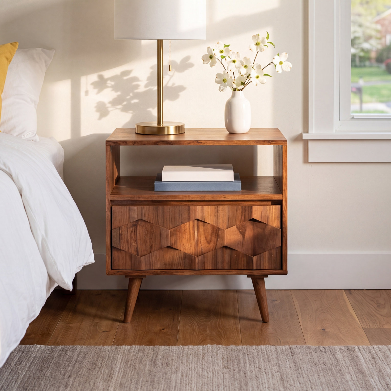 Alice 1 - Drawer Nightstand, Brown