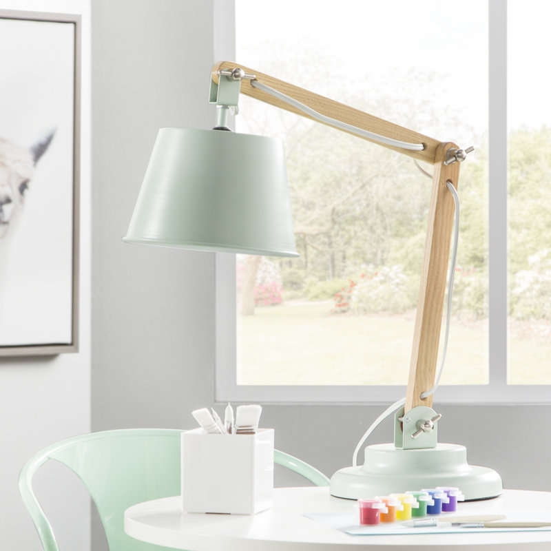 Lampe de bureau 21 po Danual, Aigue-marine, Chaînette à tirer, H 21 po x l 11 po x P 11 po