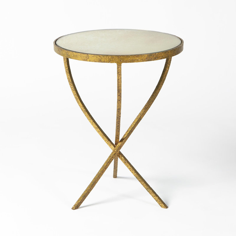 Table de trépied martelée - Sm, Nickel, H 19 po x l 15,25 po x P 15,25 po
