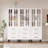 71'' H X 23.6'' W Kitchen Pantry With Bookcases, Glass Door Kitchen Storage Cabinet-1690246003