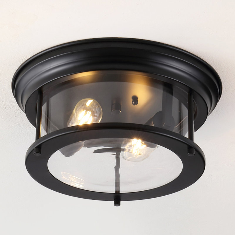 Ceballos Glass Flush Mount, Black