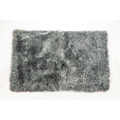 Gray Natural Sheepskin Area Rug