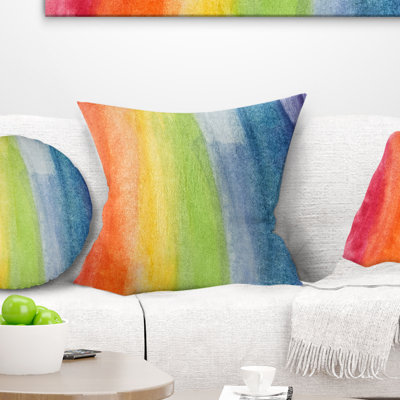 Flowing Rainbow Colors - Abstract Printed Pillow
