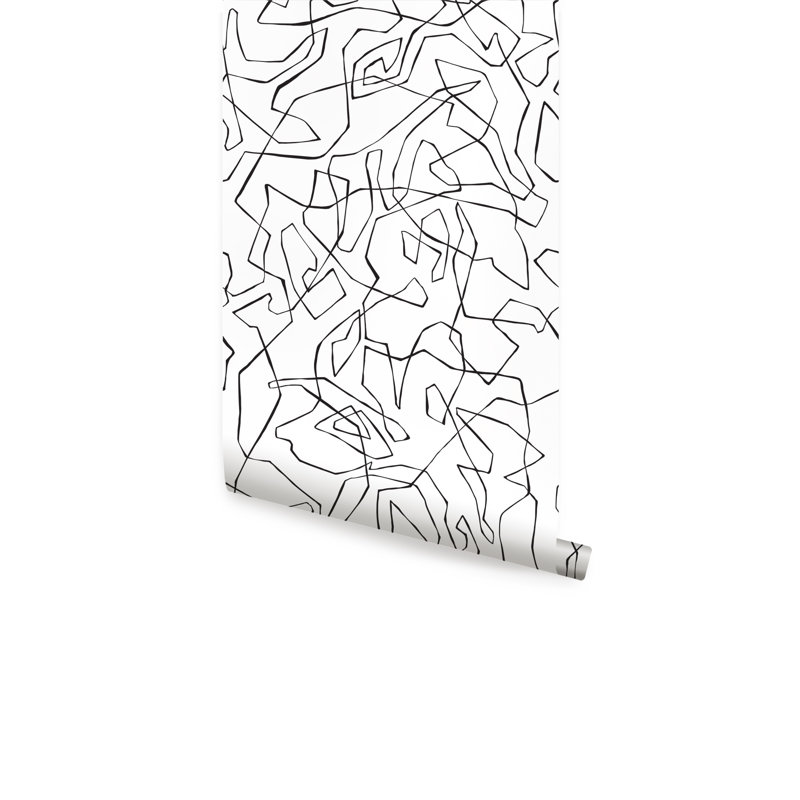 Carreau de papier peint Cassanova, Noir, L 2 pi x H 18 pi