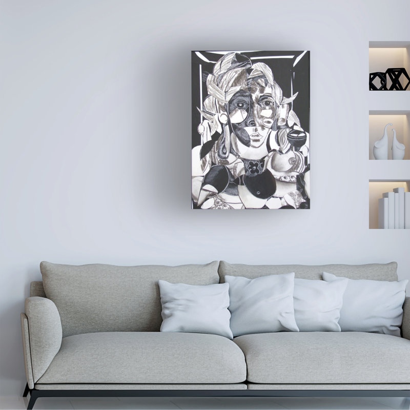 Art sur toile, noir et blanc, H 24 po x l 18 po