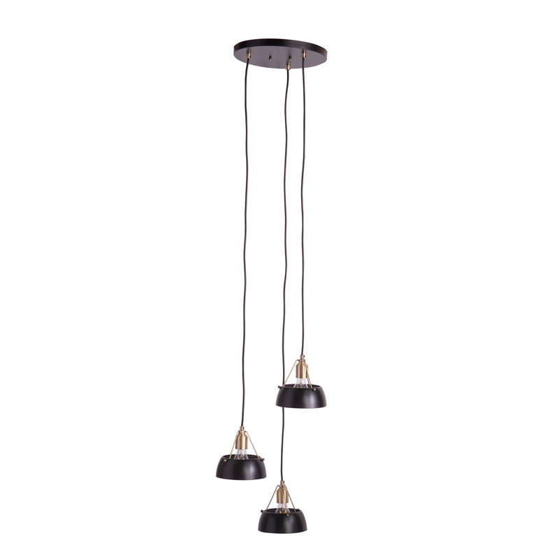 Luminaire suspendu grappe 3 lumières Renmarco, Noir