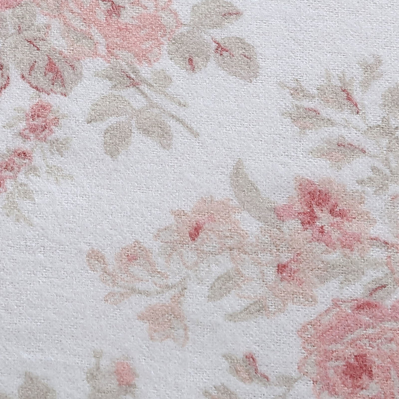 Ensemble de draps en flanelle de coton brossé, Ensemble de draps pour lit simple avec 1 taie d'or, Rose Lisalee