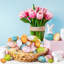 48 pièces 6 couleurs en mousse œufs de Pâques assortis feuille d'or pastel œufs de Pâques décoratifs œufs de Pâques mouchetés dorés pour panier de Pâques