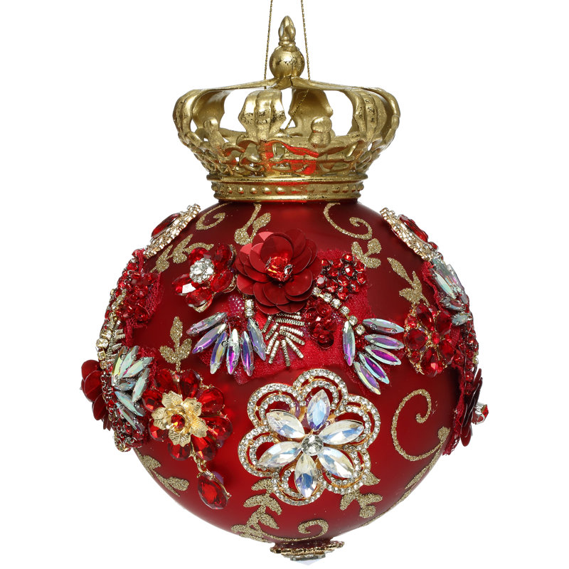 Crown Jewels Ornament, Red - 7 Inches