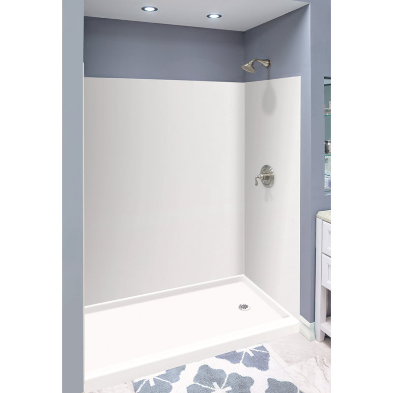 Ensemble de douche rectangulaire sans cadre l 60" x h 72" avec base incluse
