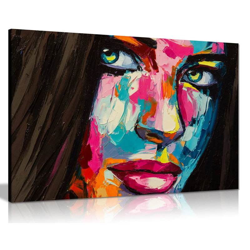 Woman Portrait - Wrapped Canvas Print, 20cm H x 31cm W