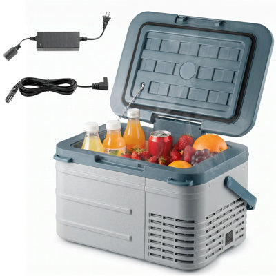 Réfrigérateur de voiture portable BackID 11 qt avec double mode, crochet de verrouillage de porte et panneau de commande, 12 V/24 V CC et 100-240 V CA, économie d'énergie, faible niveau sonore