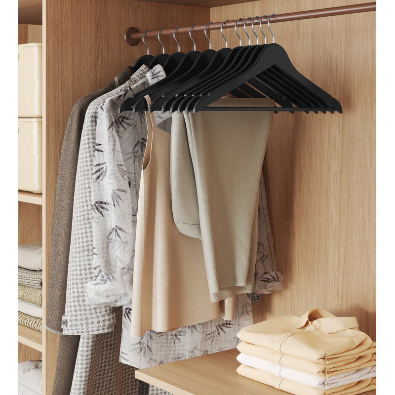 Solid Wood Standard Hanger for Suit/Coat, Ink Black