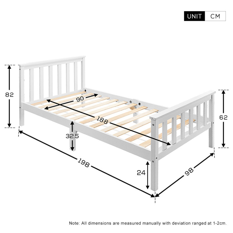 Tapia Solid Wood Bed, Single (3')