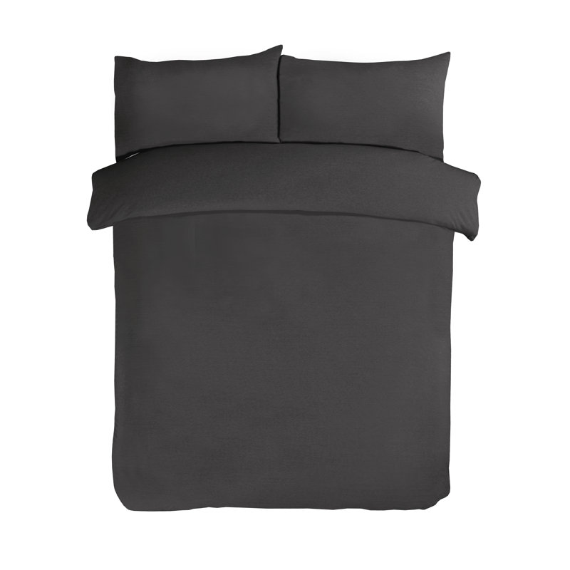 Atvars Striped Duvet Cover Set with Pillowcases, 155 x 220 cm - 2 Pillowcases (80 x 80 cm), Charcoal