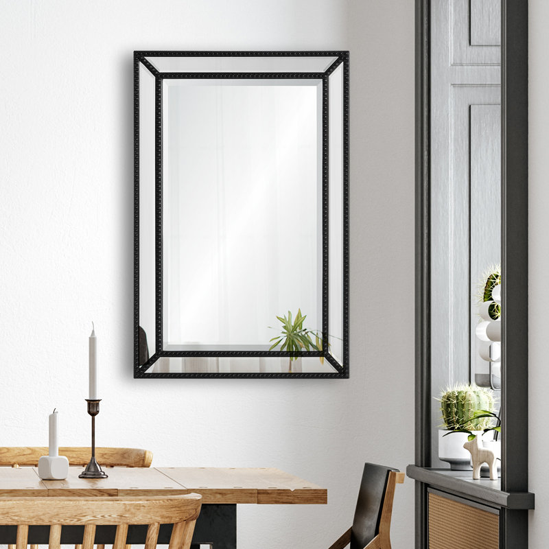Miroir mural biseauté, Noir mat