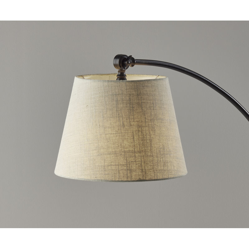 Lampe sur pied arquée 66 po Hertz, Beige, Bronze antique