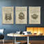 Ensemble de 3 ex-libris encadrés sur toile embellis II-97795489-97795482
