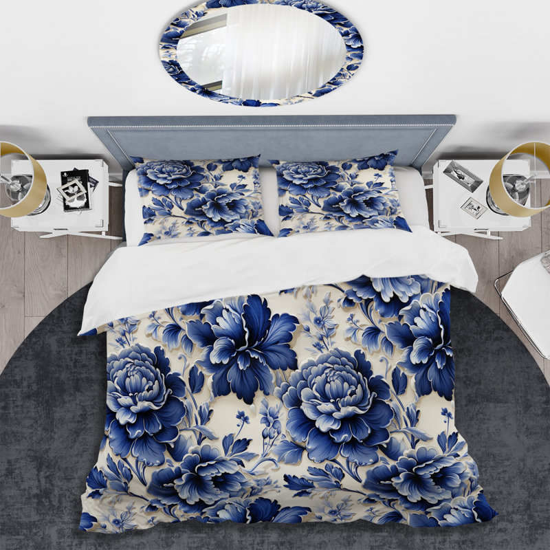 Ensemble de housse de couette à motif floral Regal Damask Splendor Victorian Pattern IV