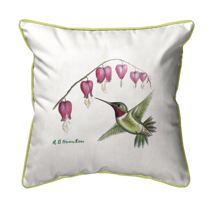 Hummingbird Outdoor Throw Pillow