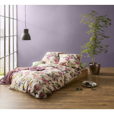 Sateen Floral Duvet Cover Set with Pillow Shams