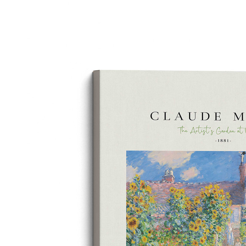 Le jardin de l'artiste par Monet v2, Toile tendue, H 18 po x l 12 po x P 1,25 po