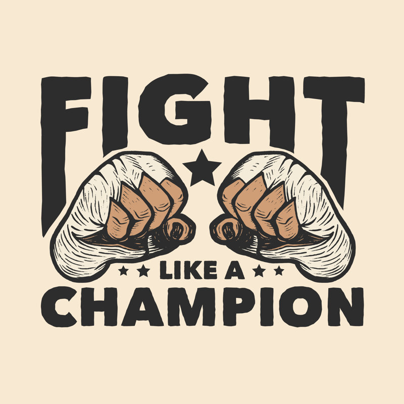 Boxing Fists Logo - Wrapped Canvas Print, 30cm H x 30cm W x 3.8cm D