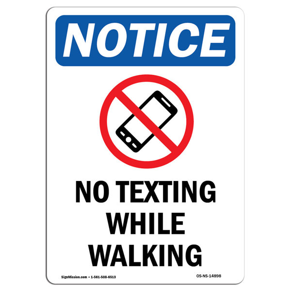 SignMission No Texting While Walking Sign | Wayfair