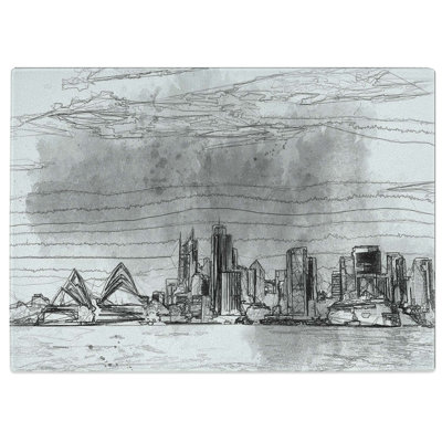 Tempered Glass Sydney Australia Skyline Chopping Board