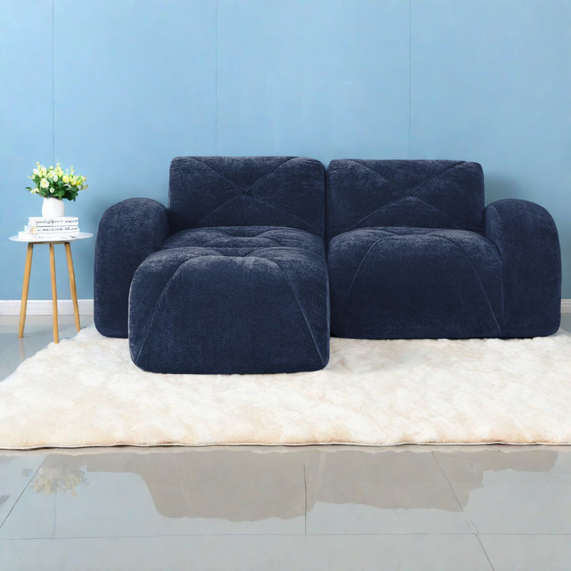 Boneless Portable Modern Sofas, Soft Velvet Upholstered, Multifunctional Design For Home & Family