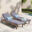 Chaise longue d'extérieur en bois d'acacia massif avec coussin Eugenio-134477916-111786439