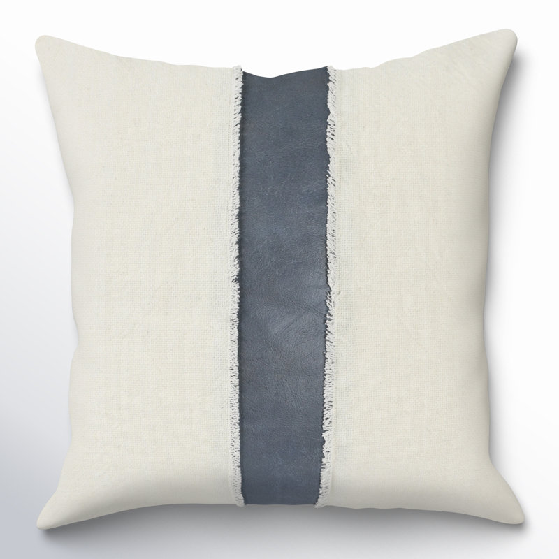 Abstract Throw Pillow Cover & Insert, Ivory/Blue